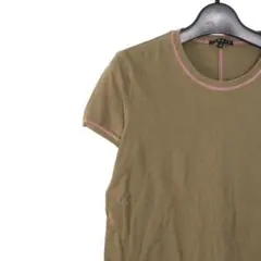 【極美品】セオリー 半袖カットソー ステッチ カーキ ピンク ストレッチ M