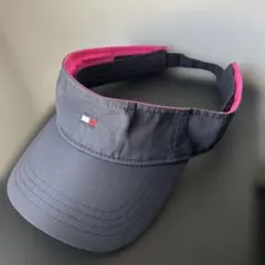 【美品】TOMMY HILFIGER レディース ゴルフ サンバイザー ネイビーのサムネイル