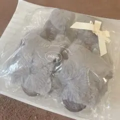 ジェラートピケ 猫ふわふわ ルームシューズ