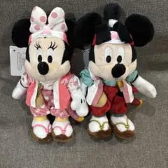 桃太郎ミッキー　桃太郎ミニー　ぬいぐるみキーチェーン　ディズニーストア岡山店限定