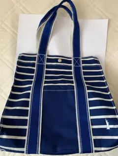 イーストボーイ　トートバッグ　バッグ　ストライプ　ブルー　キャンバストート