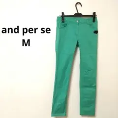 アンパスィ　ゴルフパンツ　ズボン　レディース　グリーン　Mサイズのサムネイル