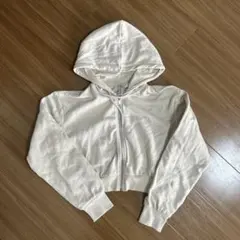 H&M DIVIDED アイボリー クロップドパーカー Sサイズ