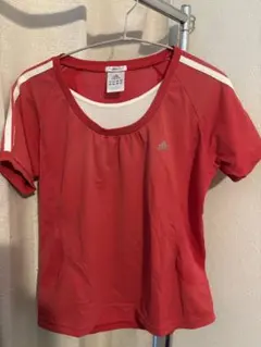 adidas 赤 ショートスリーブ トップス