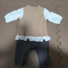 ベストドッキング風前開きカエルロンパース 【ベビー服 長袖】