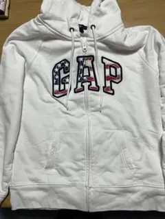 GAP ホワイト フルジップパーカー
