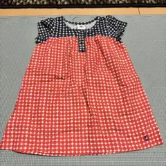 ドット柄 半袖ワンピース 74cm