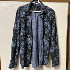 21 MEN 長袖シャツ ネイビー 羽織 総柄 花柄