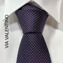 TG3112 VIA VALENTINO ドット ストライプ ネクタイ