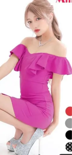 大きいサイズ　ティカXXLキャバドレス　オフショルノースリーブ2way