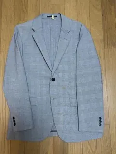 ライトグレー チェック柄 ビジネスジャケット