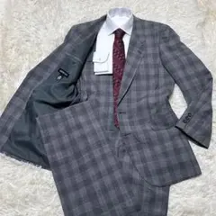 未使用級✨SOVRANO セットアップスーツ　グレンチェック　YA8 グレー