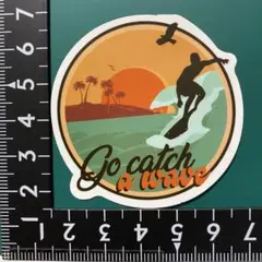 防水ステッカーシール1886   サーフィン　ボード　ハワイ   波乗り