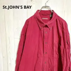 St. John's Bay ワインレッド 無地　長袖フランネルシャツ　XXL