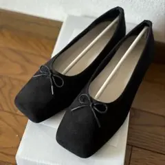 【美品】スクエアバレエシューズ ブラック