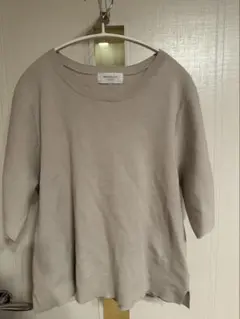 OPAQUE.CLIP ベージュ 半袖ニット　L