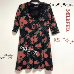 MILkFED ミルクフェド ミニワンピース　チュニック　レトロ　花柄　XS