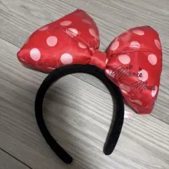 ミニー　カチューシャ　赤　水玉　リボン