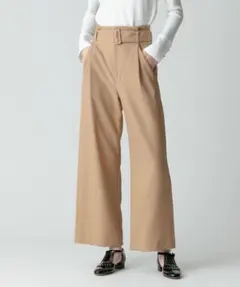 allureville ウールライクポリBIGバックルパンツ