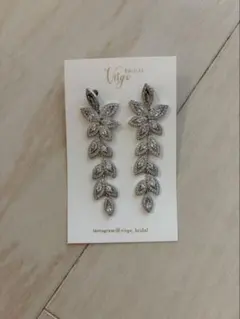Virgo Bridal リーフモチーフ ビジューピアス ウェディング