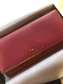 美品！PRADA プラダ長財布サフィアーノルクス　ピンク