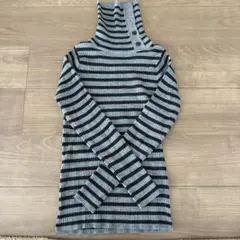 グレーと黒のストライプニット Mサイズ