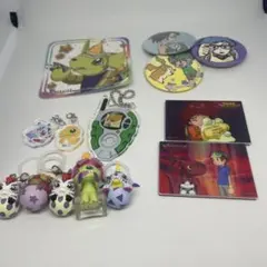 デジモンアドベンチャー めじるしアクセサリー ガチャ キーホルダー　缶バッジ