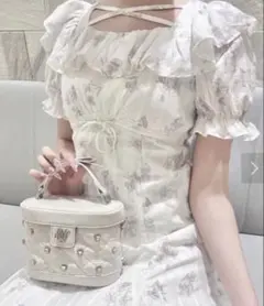 大人気　完売品　evelyn バストリボン花柄OP ワンピース ピンク ロング