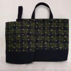 レッスンバッグ　上履き入れ　ハンドメイド　リボン柄