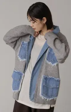 新品未使用！ニットコンビデニムジャケット