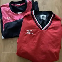 ミズノ　ウィンドブレーカーと練習Tシャツセット