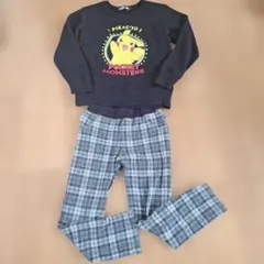 ピカチュウ 長袖カットソー&ボトムスセット 130サイズ(中古品)