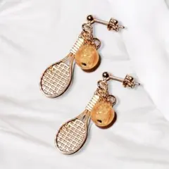テニス　ピアス　イヤリング　部活　応援　No450