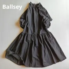 美品 近年 BALLSEY キーネックパフスリーブワンピース 黒 36