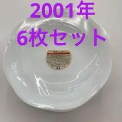 ［値下げ］ヤマザキ春のパン祭り2001年白いモーニング皿6枚セットのサムネイル