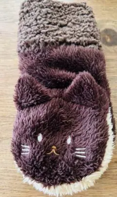 新品未使用タグ付き　レディース　ボアフリースねこ手袋　ミトン　ブラック　ヨークス