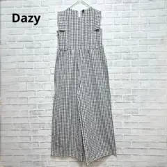美品【Dazy】サロペットパンツ ギンガムチェック ワイドパンツ オールインワン