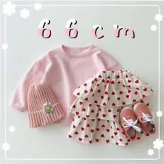 韓国子供服服 ユニセックス 男女兼用 トップス 66 60 保育 ピンク