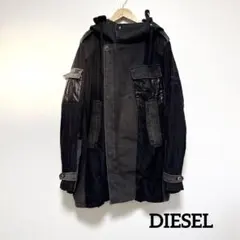 【希少】DIESEL ディーゼル 切替デザインフーデッドコート L