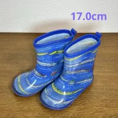 新幹線柄 キッズ レインブーツ 長靴 ブルー 17.0cmのサムネイル