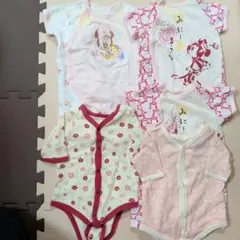 ディズニー ミニーロンパース50-60、スタイ、肌着60セット