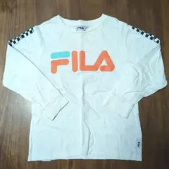 FILA チェック柄ストライプ 長袖Tシャツ 130