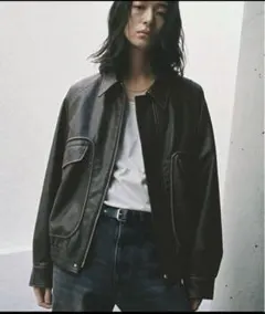 ARTIFICIAL GRAIN FLIGHT BLOUSON チャコールM