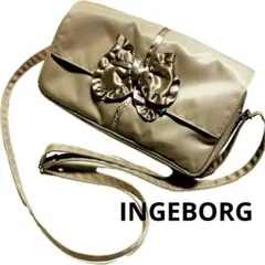 インゲボルグ ショルダーバッグ フリルリボン シャンパンゴールド 未使用【ｉ3