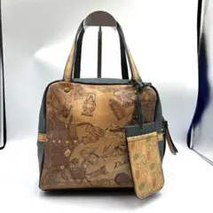 ダコタ ハンドバッグ ミニボストンバッグ グリーン レザー キャンプ柄