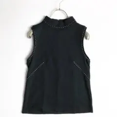 BALLSEY ボールジィ　ハイネック　ステッチ　ノースリーブ　トップス　黒　F