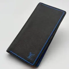 LOUIS VUITTON ルイヴィトン 長財布 ブラック×ブルー ブラザ