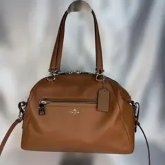 美品COACH ブラウン レザー サッチェル ハンドバッグ ショルダー 2way