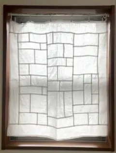 ポジャギ　ハンドメイド　リネン100% 麻　白　ホワイト　70×78