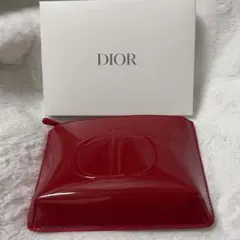 新品未使用 Dior エナメルポーチ 赤 レッド ノベルティ 元箱付き
